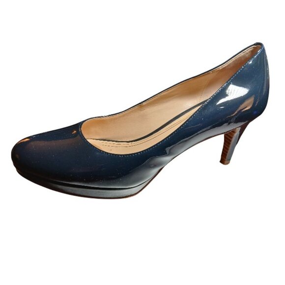 COLE HAAN "Air Nike" Navy Blue Patent Heeled Pumps 8.5M -EUC - Picture 2 of 12